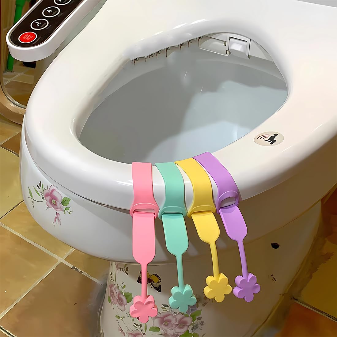 Set Of 3 Silicone Toilet Seat Lifter, Toilet Seat Handle, Universal Hygienic Seat Cover Handle, Multifunctional Anti Fouling Handle, Non-Marking Adhesive Flap Device Set Of 3 Silicone Toilet Seat Lifter, Toilet Seat Handle, Universal Hygienic Seat Cover Handle, Multifunctional Anti Fouling Handle, Non-Marking Adhesive Flap Device